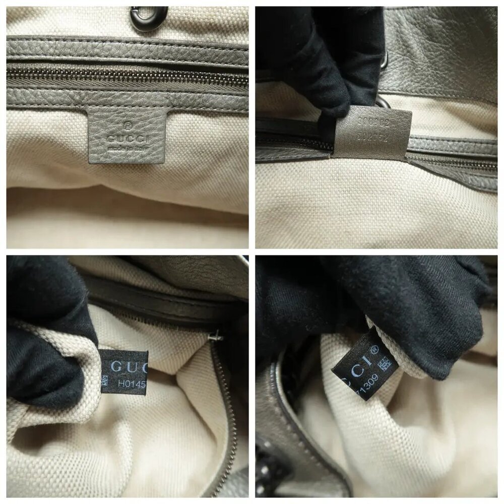 100% Authentic GUCCI Soho Grey Leather Shoulder Bag 533-11424 - Picture 11 of 12